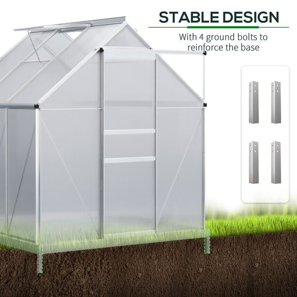 Indoor greenhouse with ventilation, sliding door and gutter