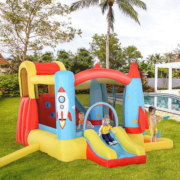 Trampoline gonflable Toboggan Piscine Rocket Design 11,14' x 9,18' x 6,06'