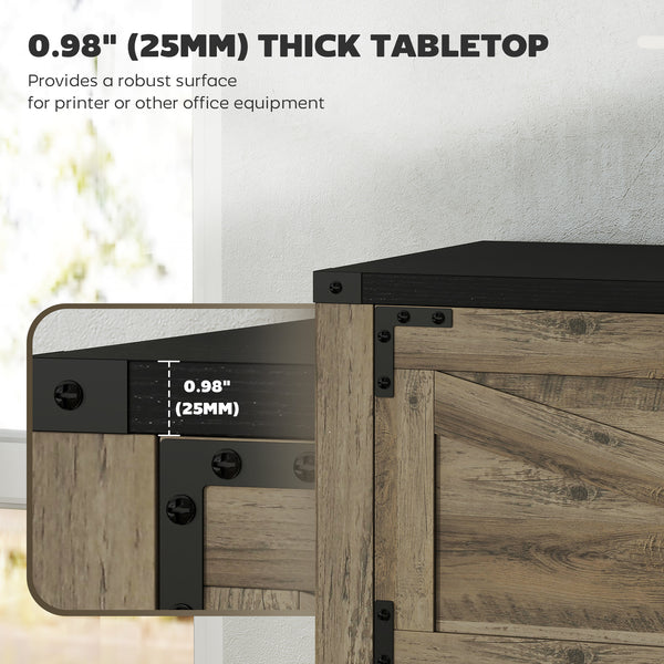 Classeur 3 tiroirs de style campagnard avec barres de suspension réglables pour format lettre, A4, format légal, gris