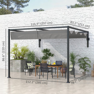 Pergola adossée 7 x 10 avec toit rétractable