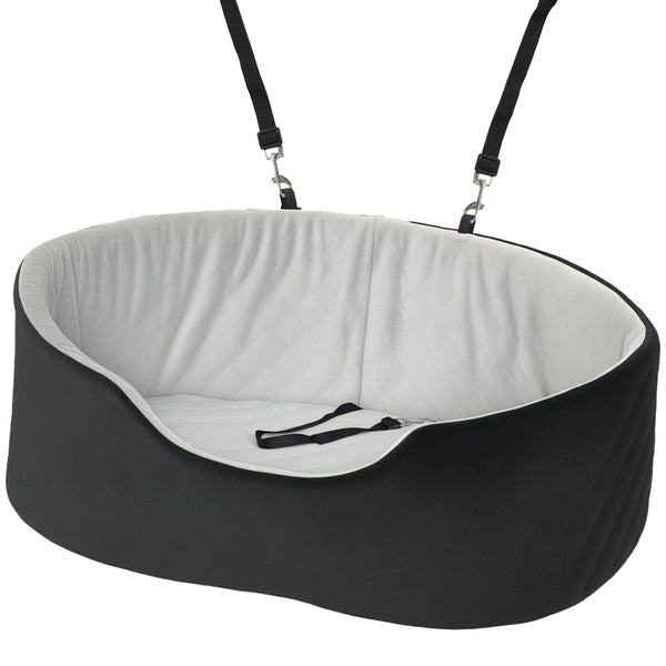 Siège auto pour chien avec coussin amovible et lavable, noir