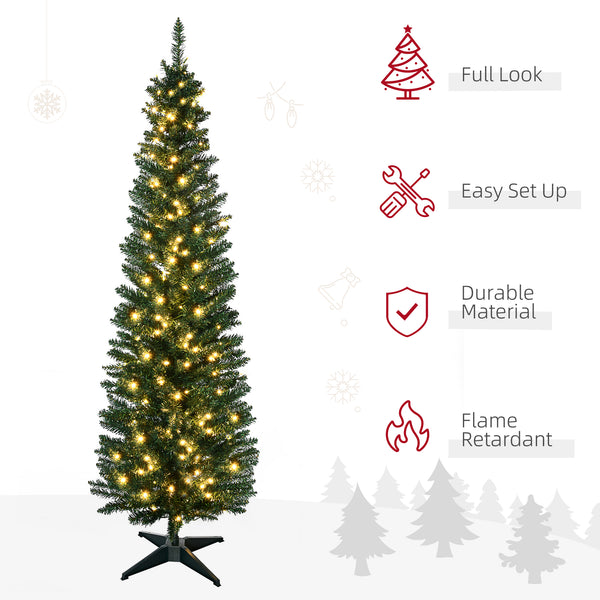 Sapin de Noël artificiel pré-éclairé de 7 pieds avec lumières LED blanc chaud