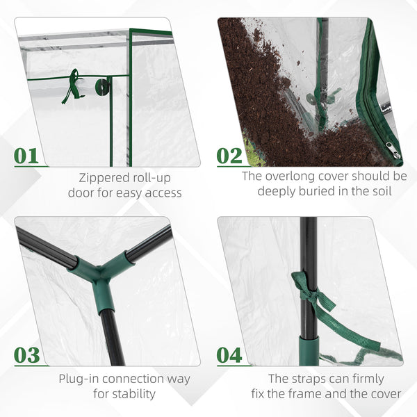 Garden greenhouse with steel frame