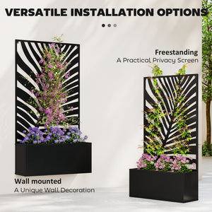 Jardinière métallique avec treillis pour plantes grimpantes