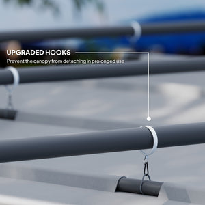 Pergola 10 x 10 rétractable avec fixation magnétique, grise