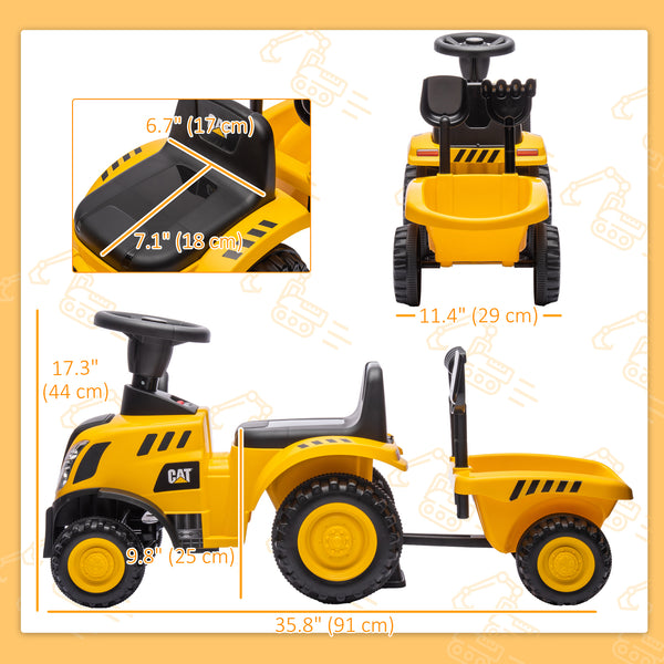 Caterpillar self-propelled tractor without engine with shovel and trailer