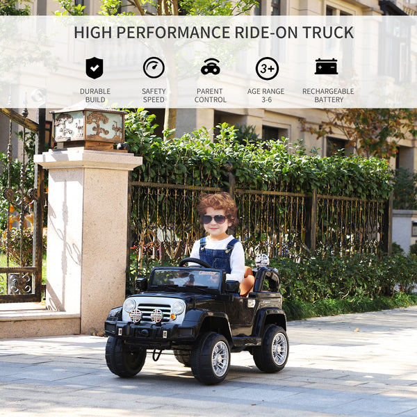 Voiture électrique 12 V pour enfants, modèle Jeep Power Wheels avec télécommande, noir