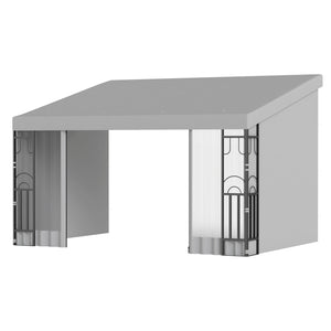 Pergola murale 10' x 13' avec 2 rideaux et 2 filets, résistante aux UV, pour terrasse, gris clair