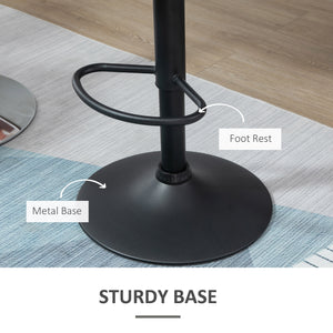 Set of 2 bar stools without armrests, grey