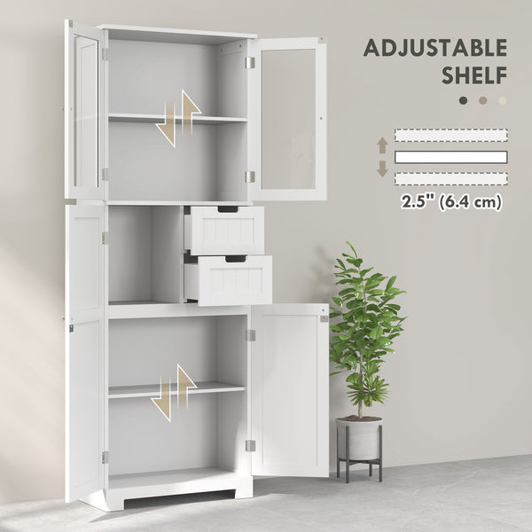 Armoire haute de salle de bain 67 po, blanche