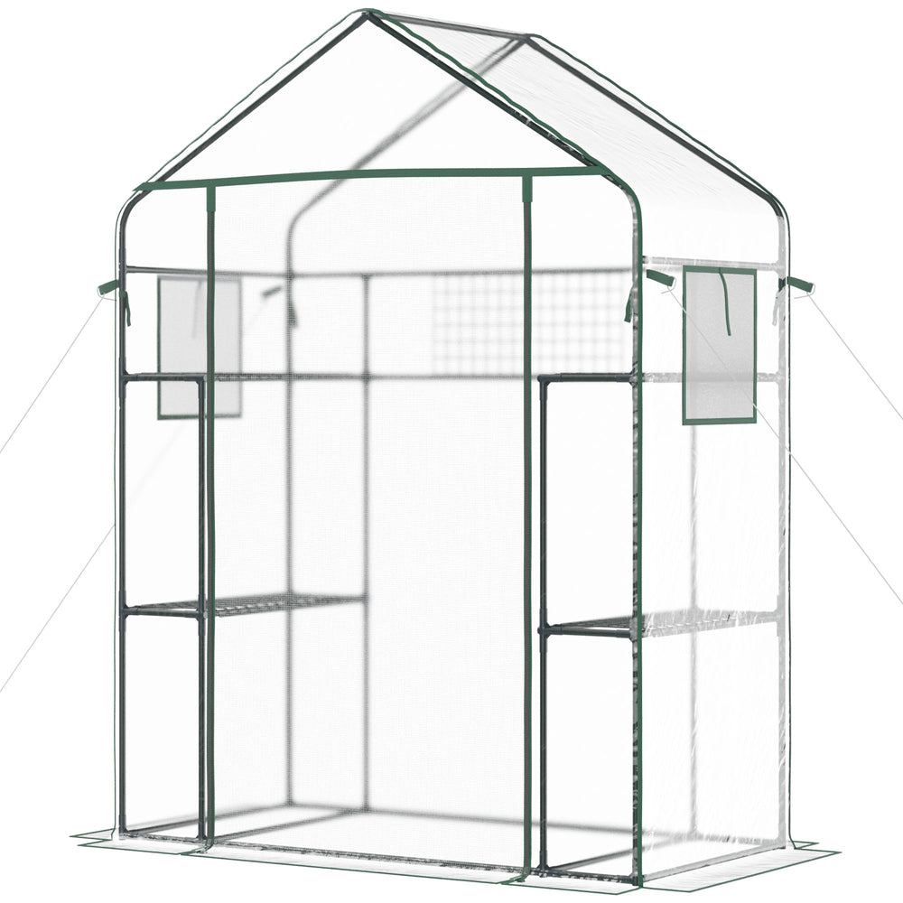 Direct access greenhouse with 4 shelves