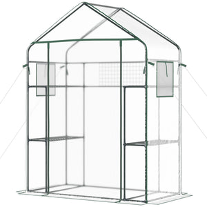 Direct access greenhouse with 4 shelves