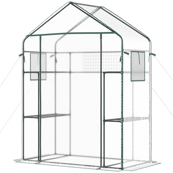Direct access greenhouse with 4 shelves