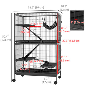 Cage à roulettes à 5 niveaux, grise