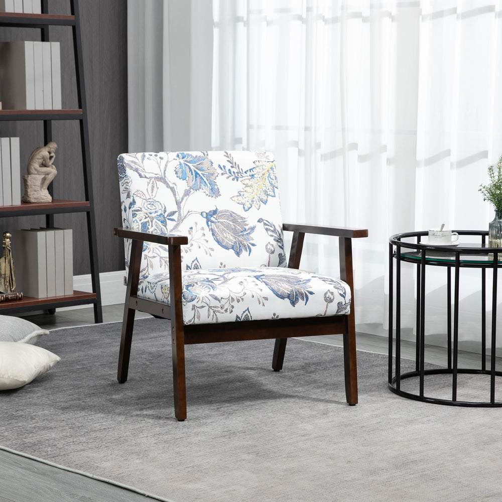 Fauteuils d'appoint moderne avec assise rembourrée, motif floral