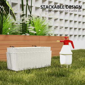 Lot de 2 pots de fleurs suspendus, blanc