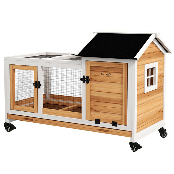 Cage à lapin avec roues, rampe, enclos et bac