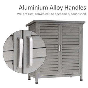 Abri de jardin en bois avec 2 portes, gris