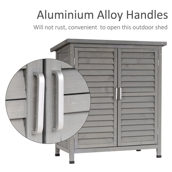 Abri de jardin en bois avec 2 portes, gris