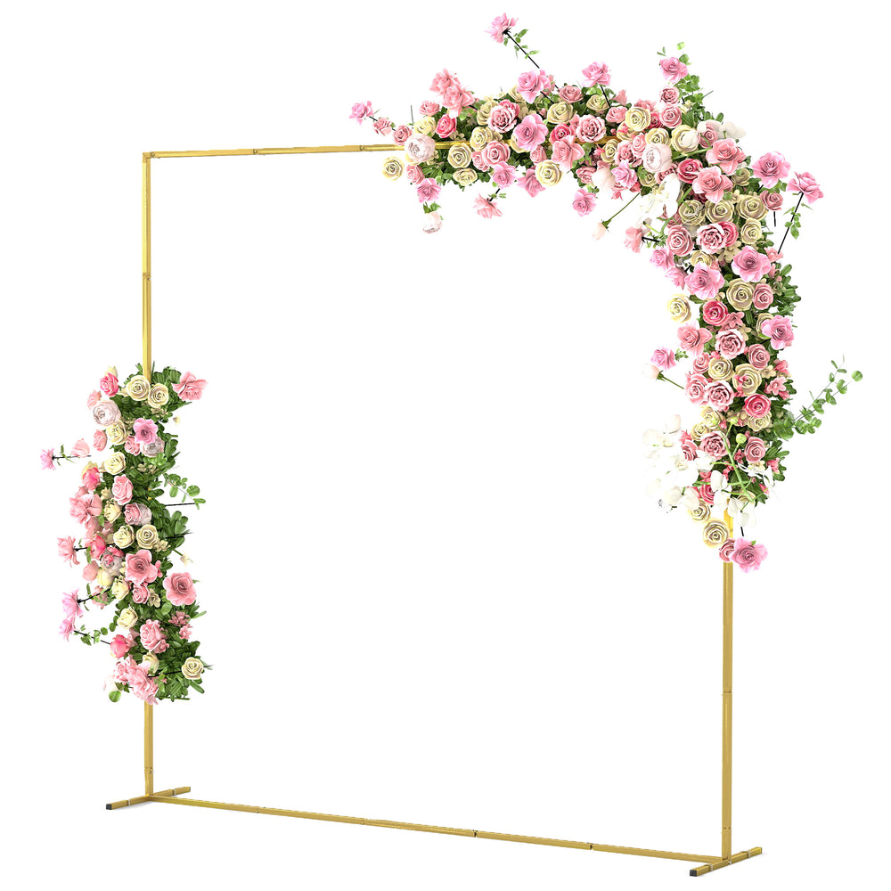 Square wedding arch with U-shaped supports