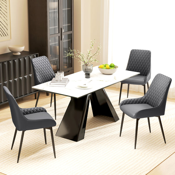 Set of 2 upholstered kitchen chairs, grey