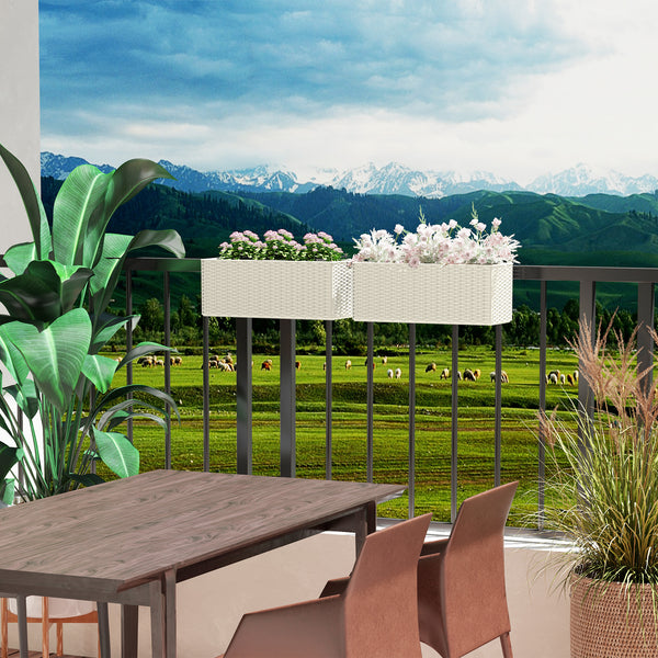 Lot de 2 pots de fleurs suspendus, blanc