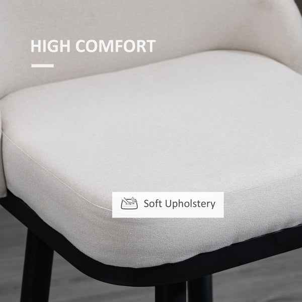 Ensemble de 2 tabourets de bar extra hauts pivotants à 360°, blanc crème