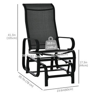 Fauteuil à bascule en tissu mesh respirant, noir