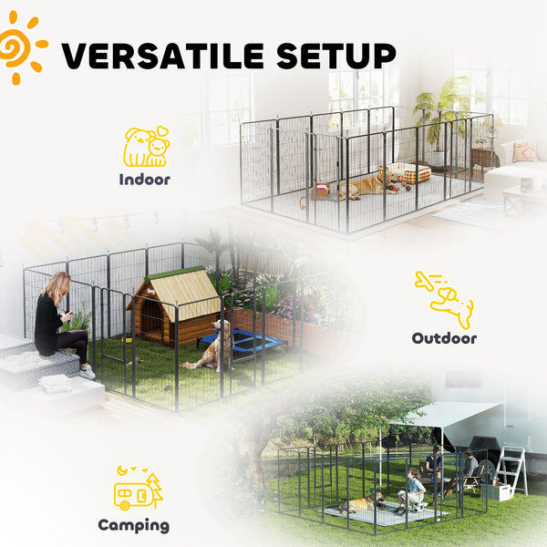 16-Panel Dog Playpen with Strap