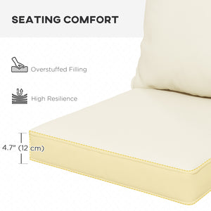 Lot de 4 Coussins pour chaise de patio, intérieur et extérieur, blanc crème