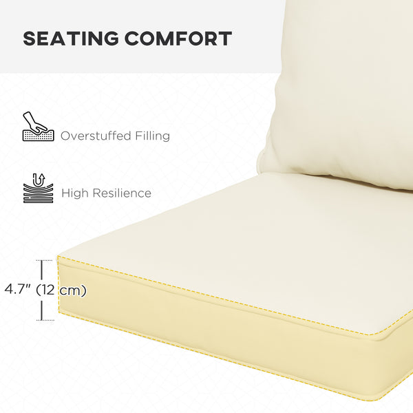 Lot de 4 Coussins pour chaise de patio, intérieur et extérieur, blanc crème