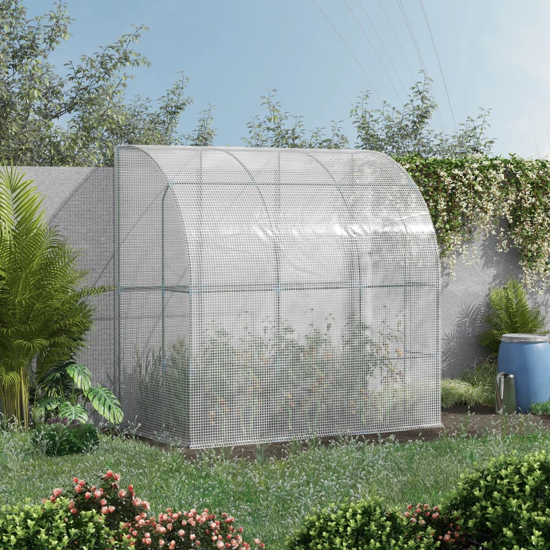 Serre blanche compacte 7 x 4 x 7 pieds avec porte enroulable, parfaite pour cultiver plantes, herbes et légumes au jardin