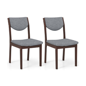 Ensemble de 2 chaises de cuisine en bois avec siège rembourré en simili cuir - Gris