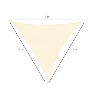 Parasol triangulaire d’extérieur en toile respirante, couleur crème