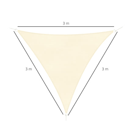 Parasol triangulaire d’extérieur en toile respirante, couleur crème
