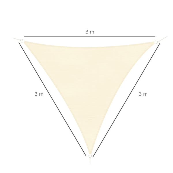 Parasol triangulaire d’extérieur en toile respirante, couleur crème