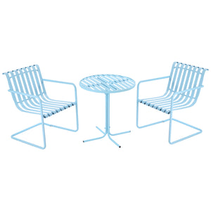 3-piece metal bistro set, sky blue