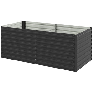Jardinière surélevée en acier galvanisé, pour la culture de fleurs, d'herbes aromatiques et de légumes, gris foncé