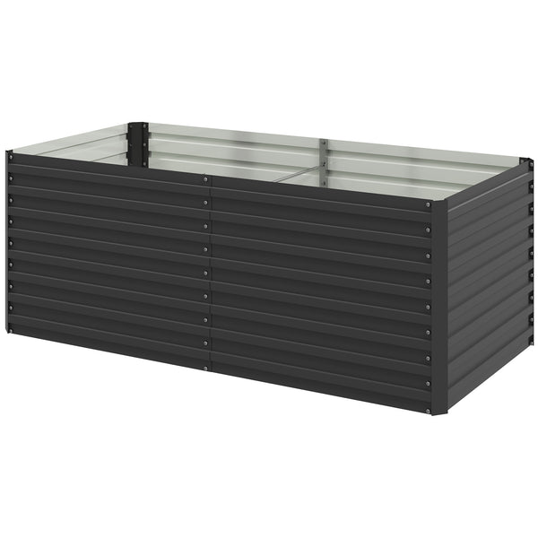 Jardinière surélevée en acier galvanisé, pour la culture de fleurs, d'herbes aromatiques et de légumes, gris foncé