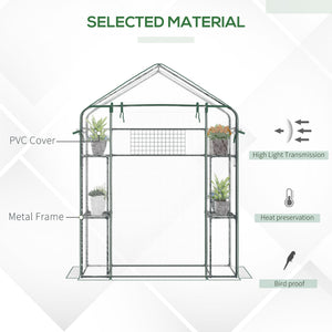 Direct access greenhouse with 4 shelves