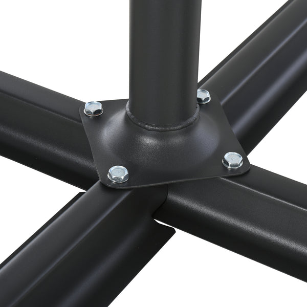 Pied de parasol avec 4 poids en plastique lestables, noir