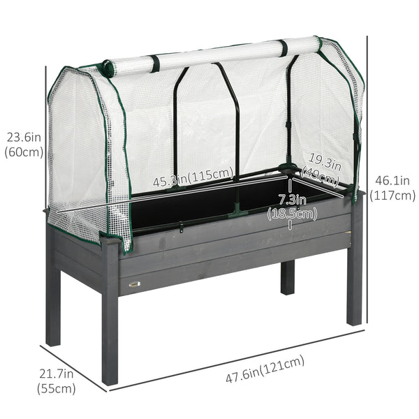 Jardinière surélevée avec bâche de serre en PE