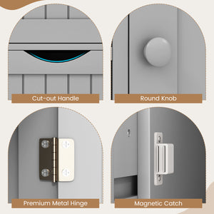 Armoire d'intérieur en bois avec 4 tiroirs - Gris