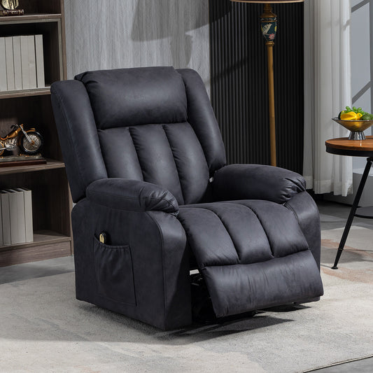 Fauteuil releveur pour seniors, fauteuil inclinable électrique en microfibre avec télécommande, montage rapide, gris anthracite