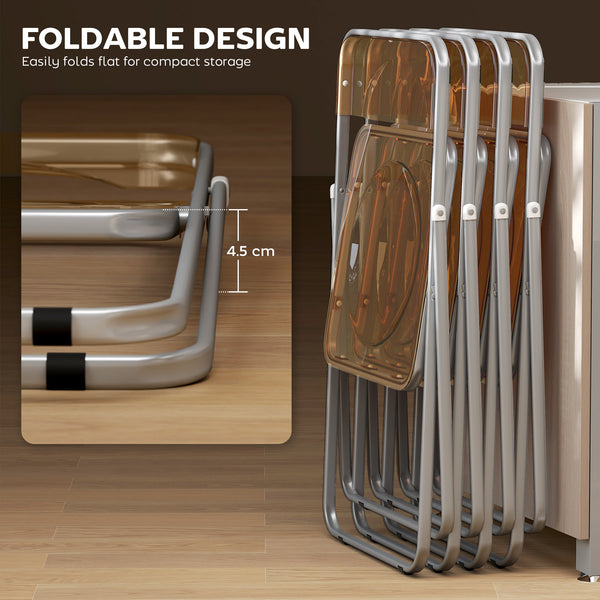 Lot de 4 chaises pliantes transparentes en acrylique