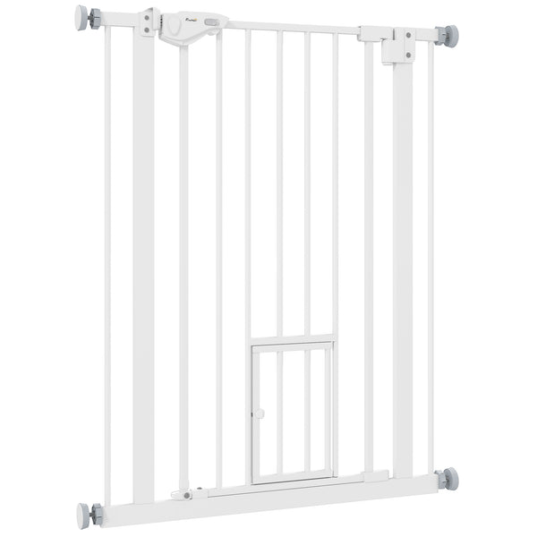 36" Easy Open Indoor Dog Gates for Doorways, House, Stair - White