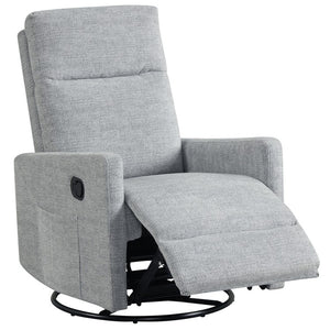 Fauteuil à bascule pivotant à 360° avec dossier rembourré, gris