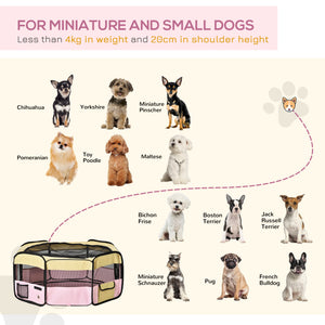 Portable playpen with pink carry bag