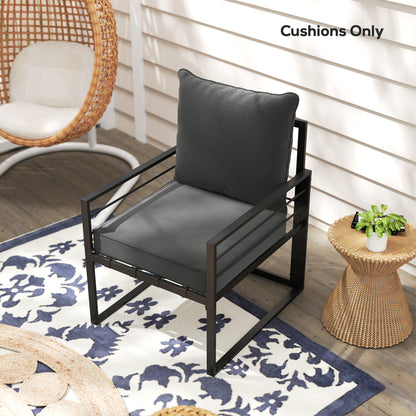 Coussins épais et profonds pour siège d'extérieur avec coussin de dossier, gris anthracite