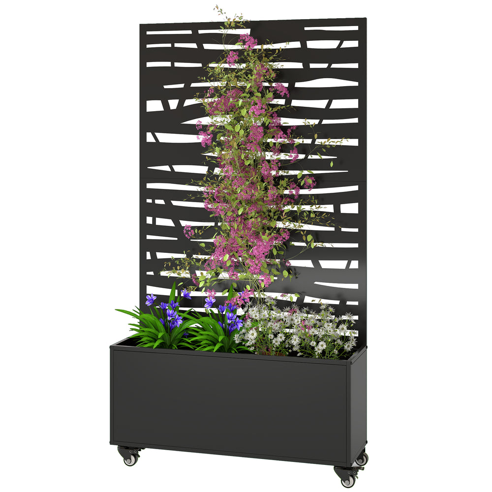 Metal planter with trellis